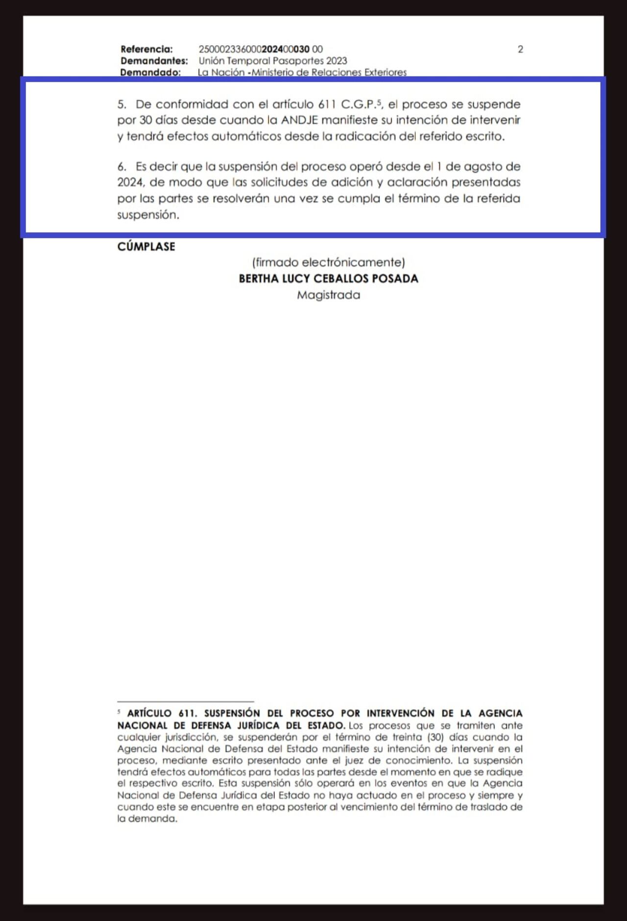 Tribunal Administrativo de Cundinamarca suspendió por 30 días el estudio de la demanda presentada por Thomas Greg en contra de la Cancillería.