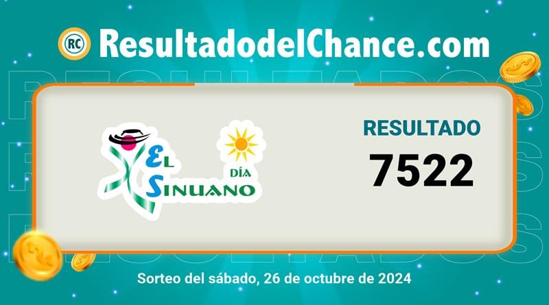 Lotería Sinuano Día sorteo 26 de octubre de 2024.
