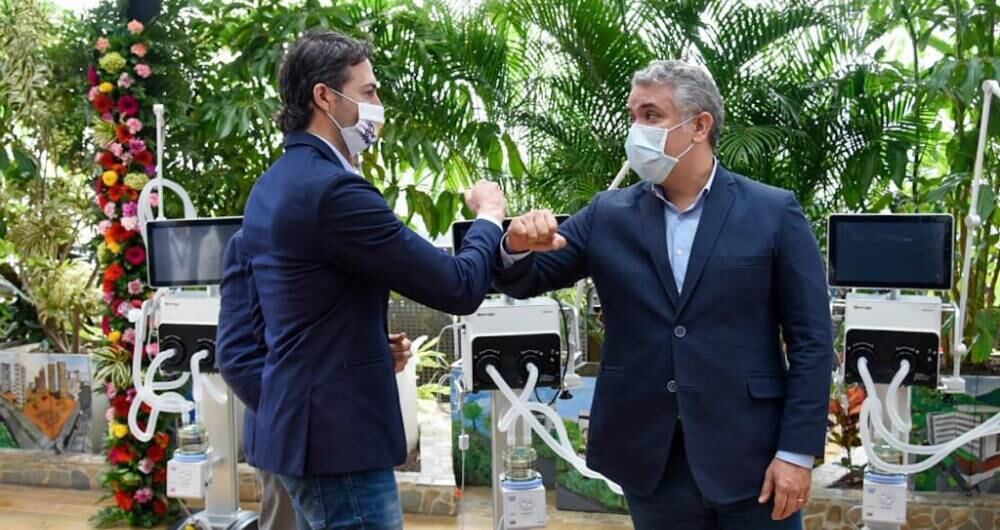Alcalde de Medellín, Daniel Quintero, junto al expresidente Iván Duque.