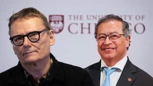 James Robinson, Nobel de economía y Gustavo Petro, presidente de la República de Colombia.