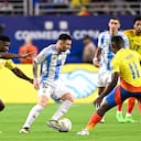 Lionel Messi, jugador de Argentina, enfrentando a Colombia en la Copa América