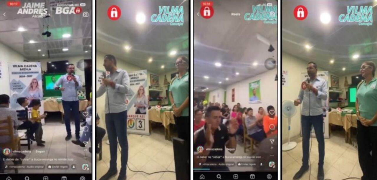 Jaime Andrés Beltrán junto a la candidata al Concejo por el partido de la U, Vilma Alexandra Cadena Ardila.