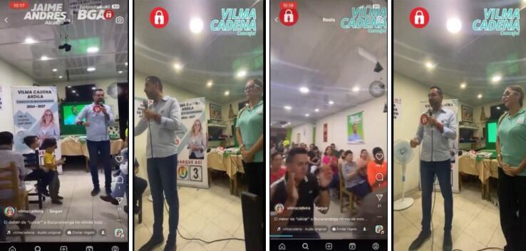 Jaime Andrés Beltrán junto a la candidata al Concejo por el partido de la U, Vilma Alexandra Cadena Ardila.