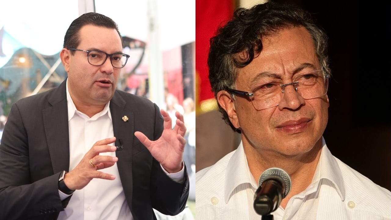 Didier Tavera, director de la Federación Nacional de Departamentos, y el presidente Gustavo Petro.