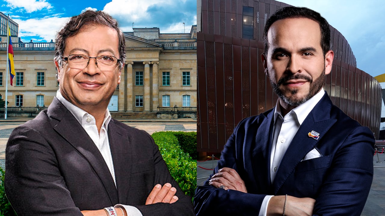 Gustavo Petro (izquierda) dejará la Casa de Nariño, mientras Abelardo De La Espriella (derecha) toma posesión del cargo en Cali.