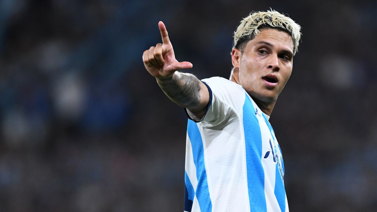 Juan Fernando Quintero cuando aún vestía los colores de Racing.