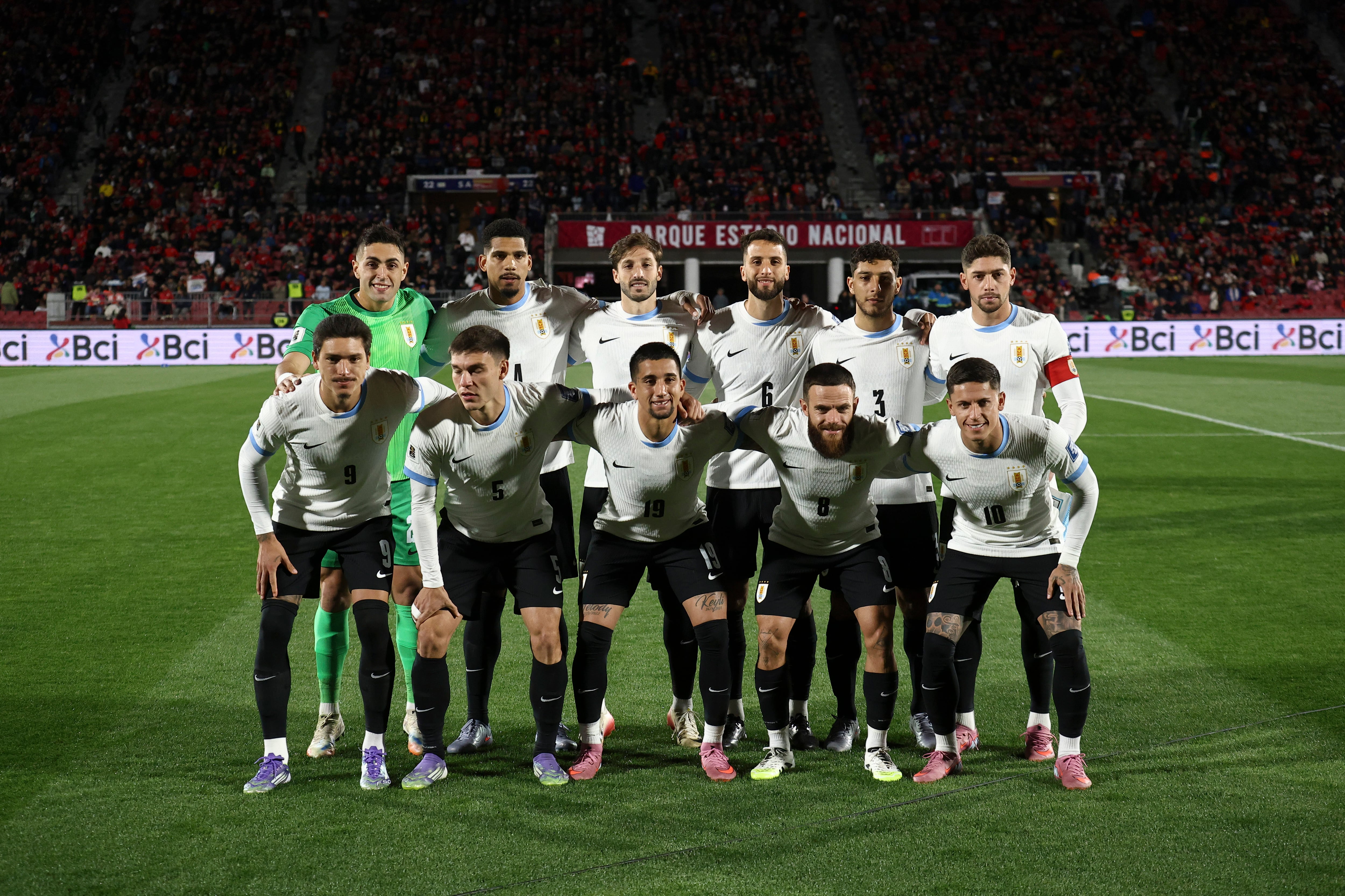 Nómina que usó Uruguay en su última fecha eliminatoria ante Chile.