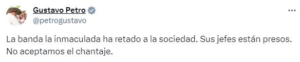 Trino del presidente Gustavo Petro sobre atentados en Tuluá, Valle del Cauca.