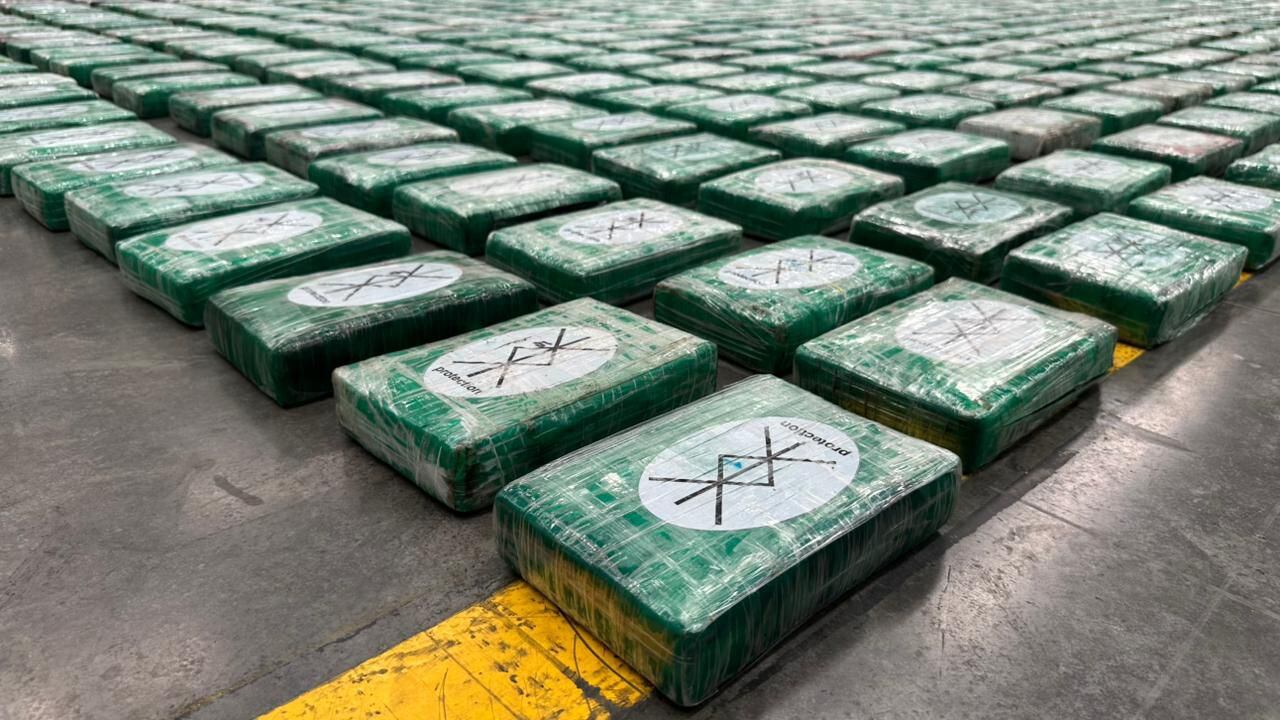 Cocaína decomisada por la Policía en Antioquia.