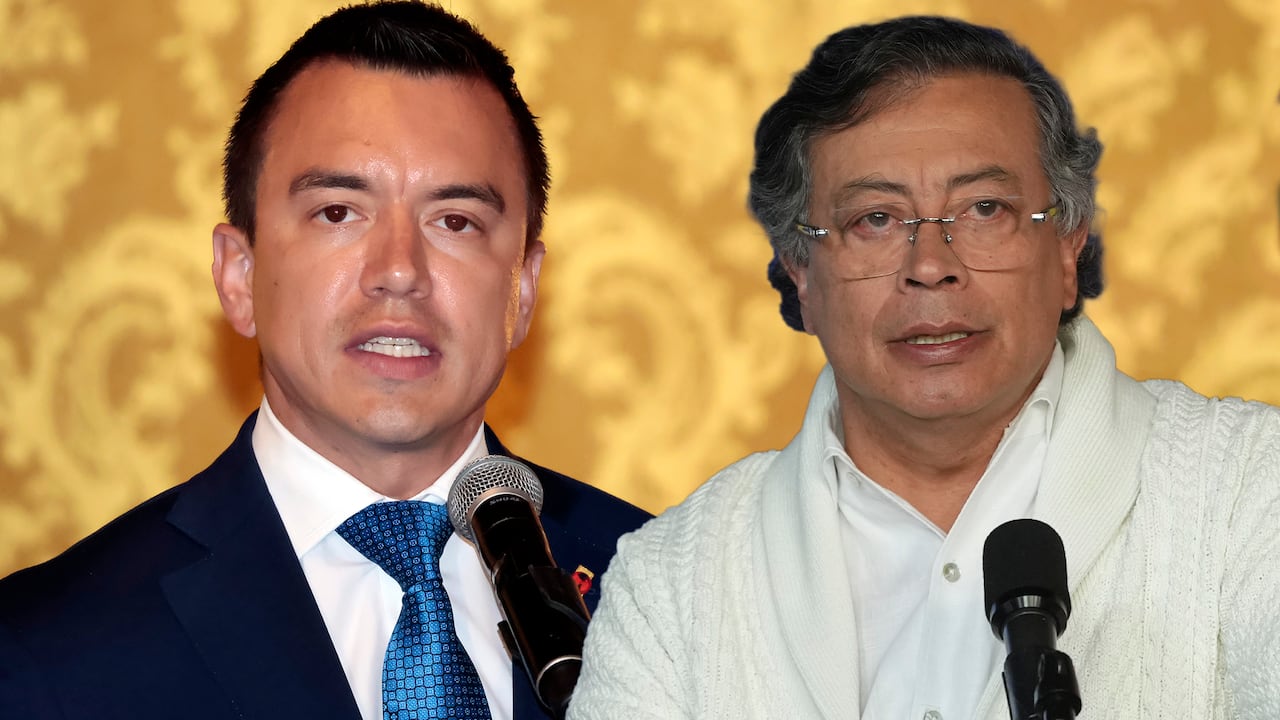 Los presidente de Ecuador, Daniel Noboa, y de Colombia, Gustavo Petro.