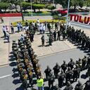 La presentación de los uniformados se dio mediante una muestra de dispositivos a pie firme en el parque Boyacá.