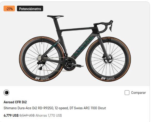 La bicicleta Canyon Aeroad CFR más económica a la venta (precio original tachado).