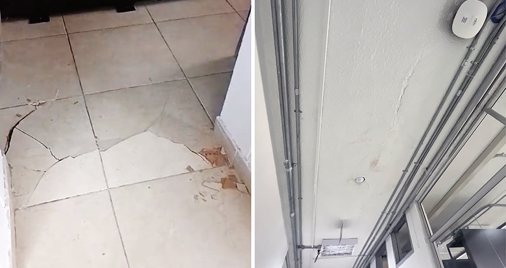     SEMANA estuvo en la sede de la cartera y allí evidenció grietas en las paredes, baldosas rotas y afectaciones en los techos.