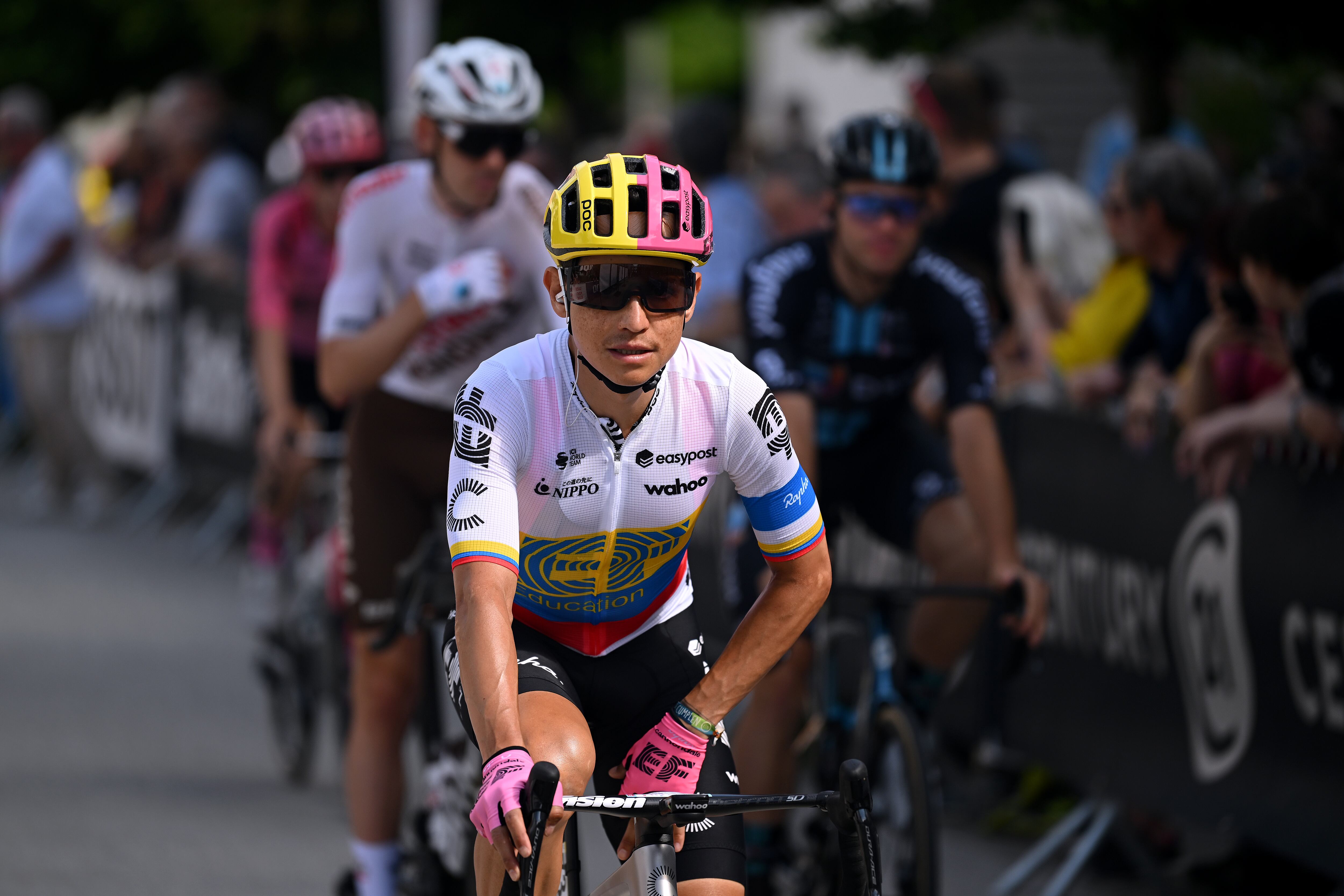LE PONT-DE-CLAIX, FRANCE - JUNE 11: Esteban Chaves of Colombia and Team EF Education-EasyPost prior to the 75th Criterium du Dauphine 2023, Stage 8 a 152.8km stage from Le Pont-de-Claix to La Bastille – Grenoble Alpes Métropole 498m / #UCIWT / on June 11, 2023 in Le Pont-de-Claix, France. (Photo by Dario Belingheri/Getty Images)