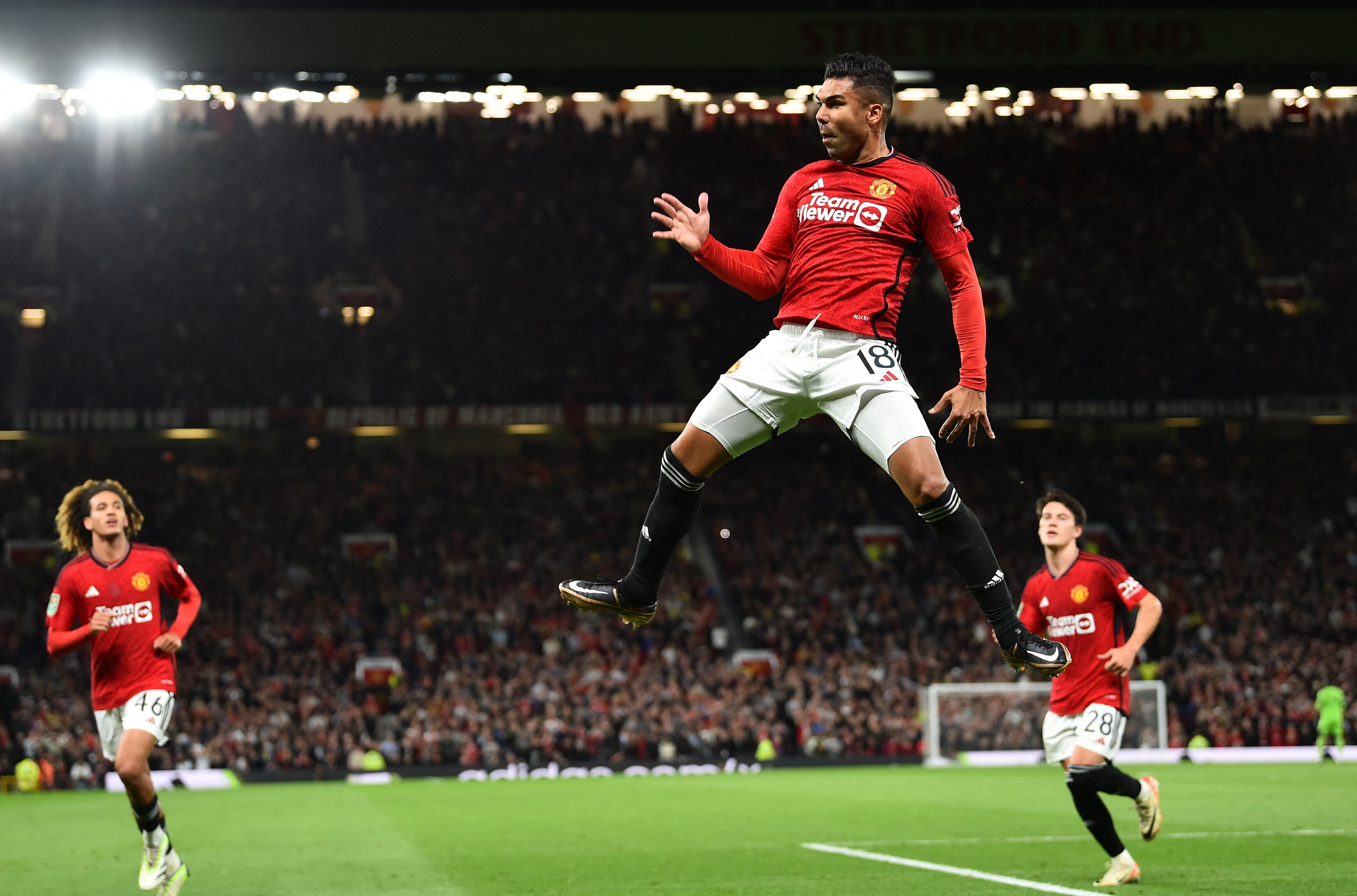 Casemiro celebrando su gol.