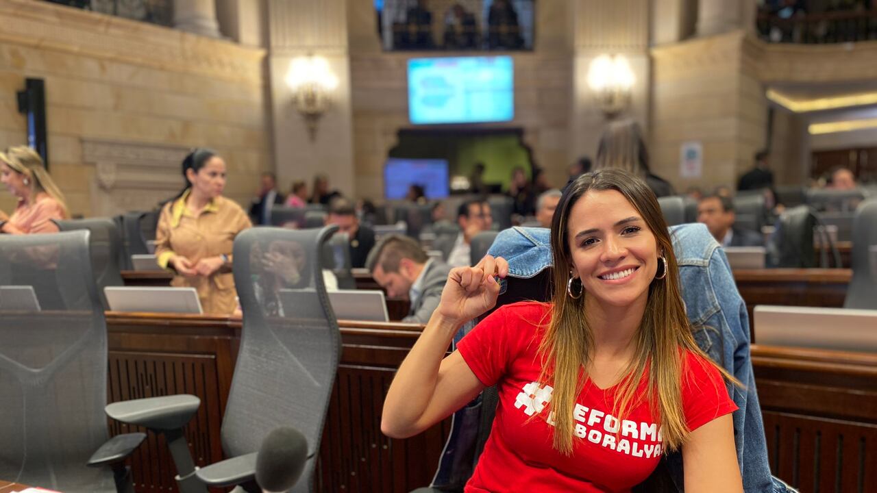 La representante María Fernanda Carrascal en la plenaria de la Cámara de Representantes.