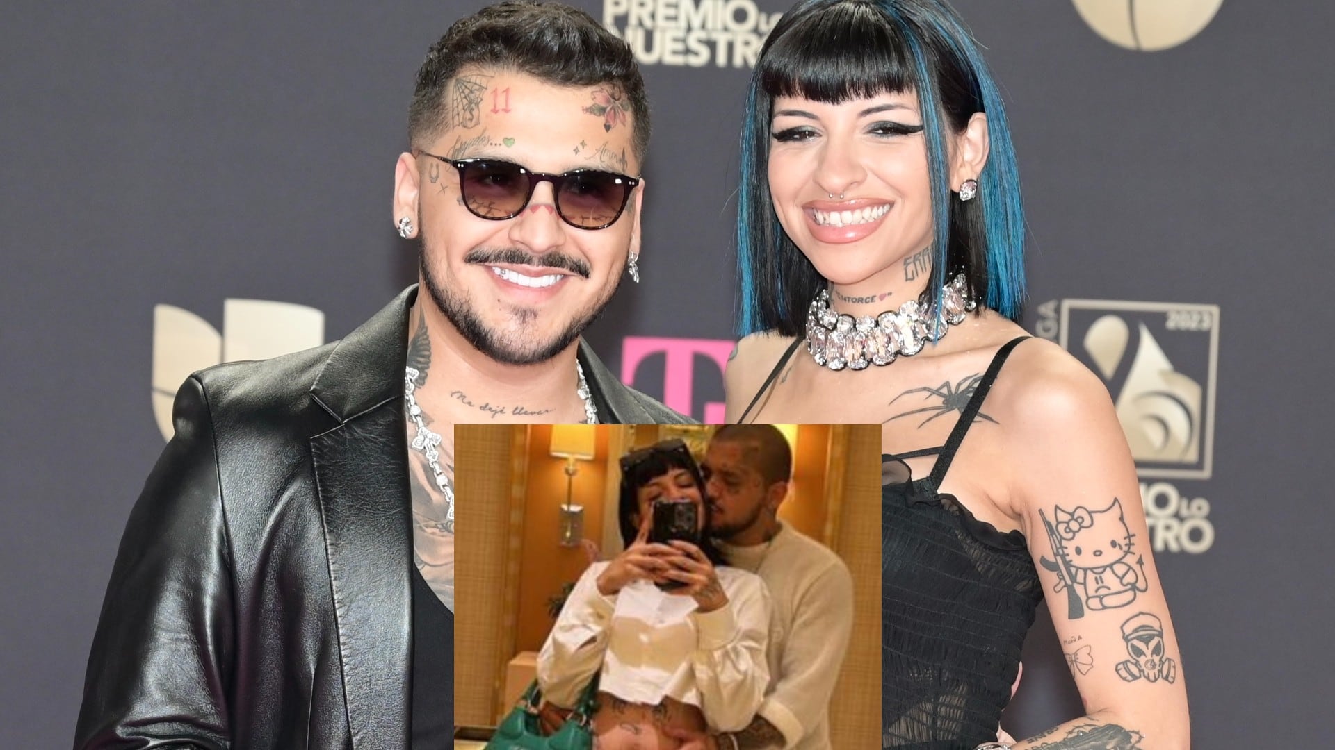 Cazzu presume su barriga en redes con tierna foto junto a Nodal.