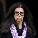 L'Oreal heiress Francoise Bettencourt-Meyers leaves after attending the funeral ceremony for French journalist Jacques Chancel at the Saint-Germain-des-Pres church in Paris on January 6, 2015. Chancel died on December 23, 2014 in Paris at the age of 86. AFP PHOTO / MARTIN BUREAU (Photo by MARTIN BUREAU / AFP)
