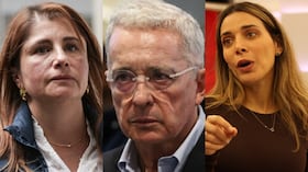 Iris Marín, Álvaro Uribe y María Clara Posada.
