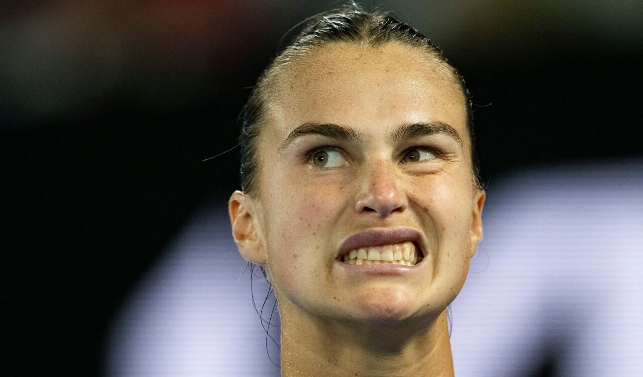 Aryna Sabalenka en su partido ante Elena Rybakina  en la final del Abierto de Australia