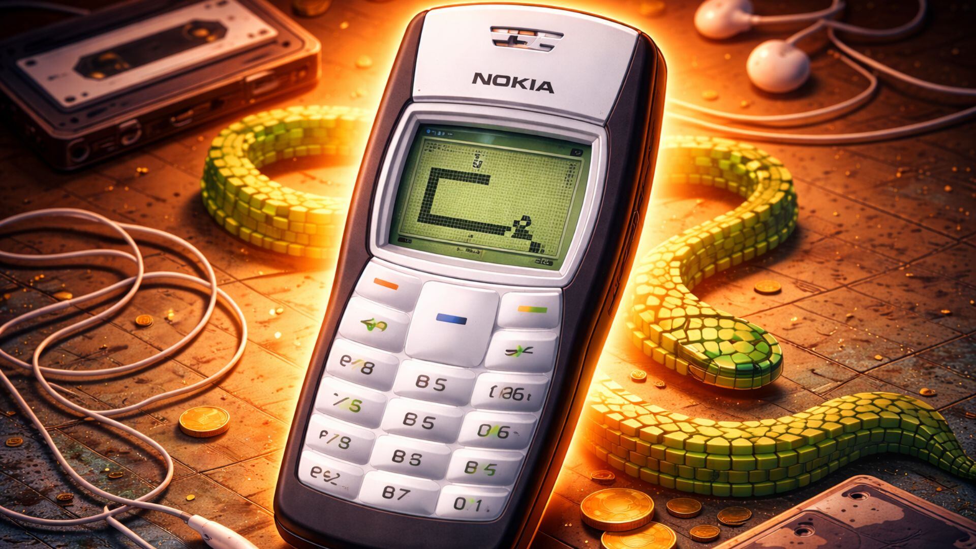 El Nokia 1100 es uno de los celulares más icónicos de los años 2000.