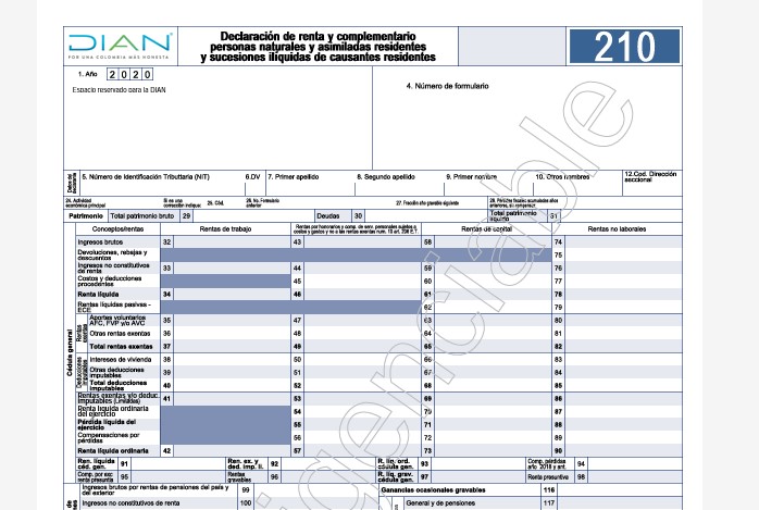 Formulario declaración de renta