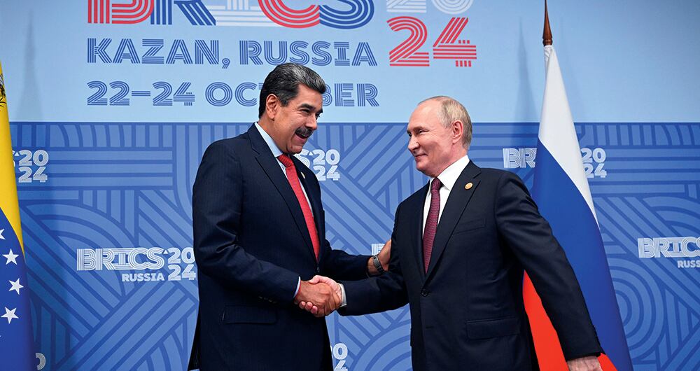 Nicolás Maduró se encontró con Vladimir Putin en la cumbre de los BRICS.