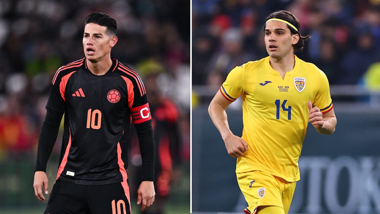 James Rodríguez, capitán de la Selección Colombia, y Ianis Hagi, hijo del mítico Gheorge Hagi