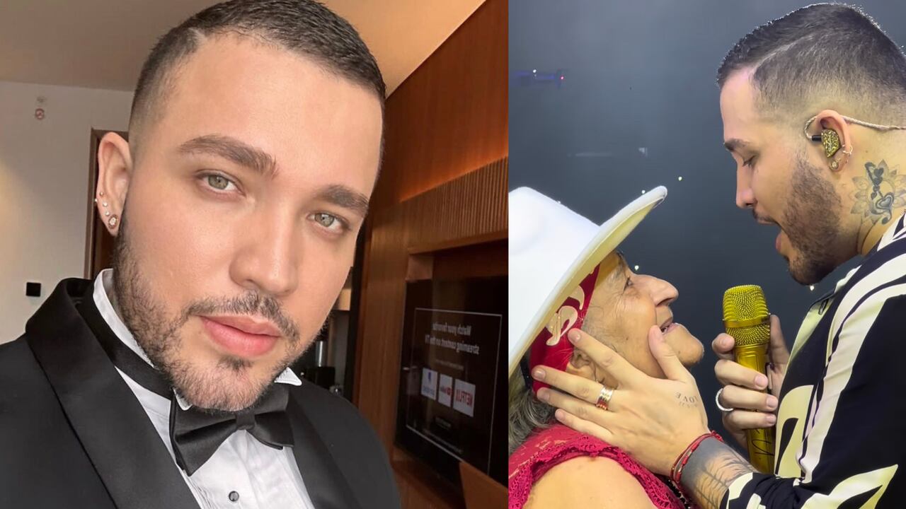 Jessi Uribe besa en la boca a una mujer de la tercera edad, en medio del escenario.