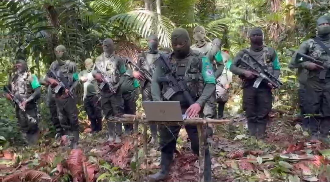 El Clan del Golfo rechaza señalamientos de Otty Patiño de tomarse la ciudad de Quibdó. Foto tomada de vídeo