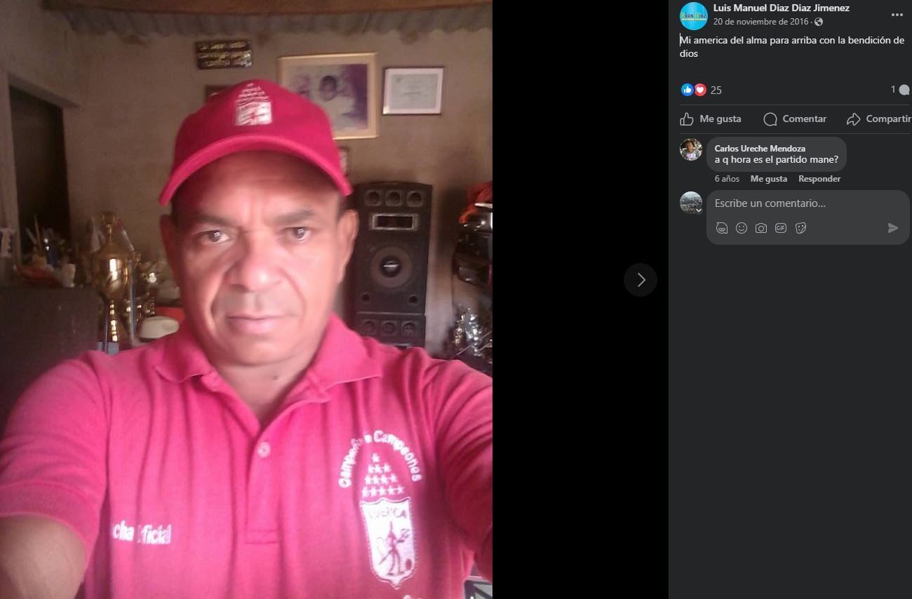 Luis Manuel Díaz, hincha del América