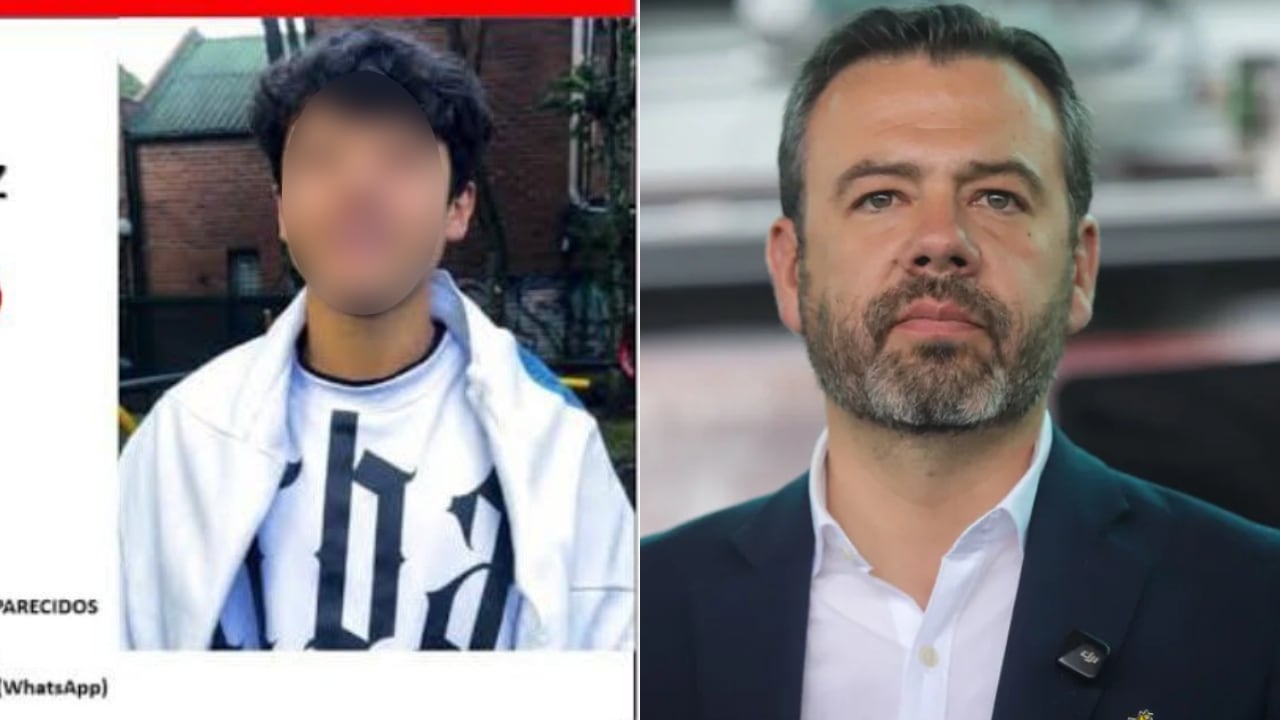 Joven desaparecido y el alcalde Carlos Fernando Galán.