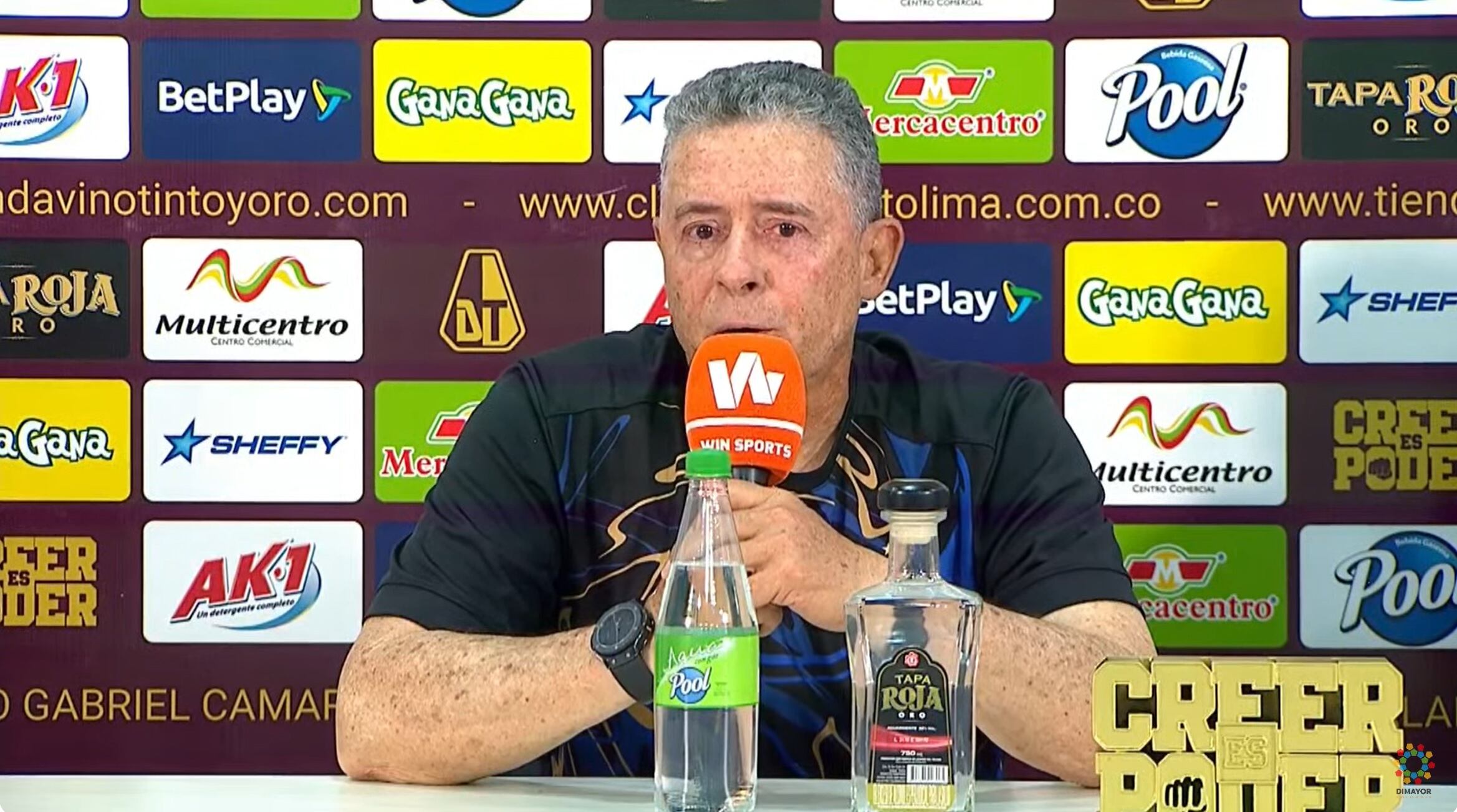 El DT de Once Caldas en rueda de prensa