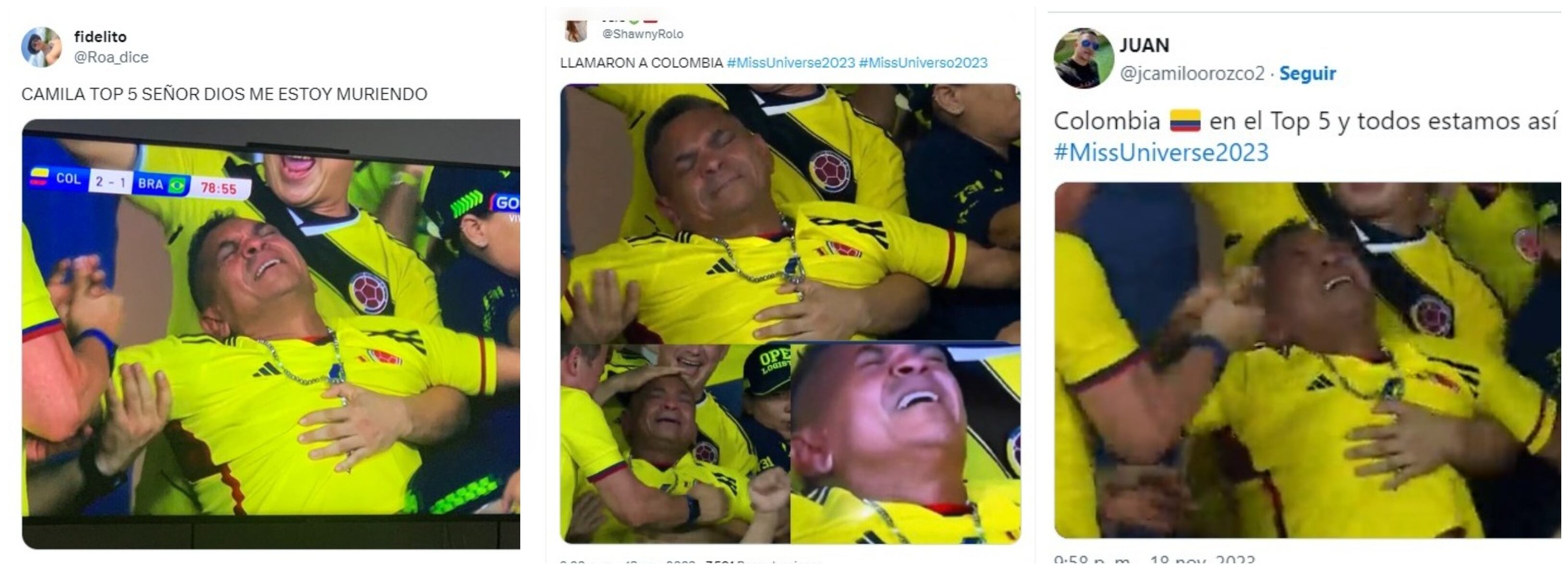 La emoción del papá de Luis Díaz en el partido con Brasil, fue llevada a Miss Universo y la representación de Camila Avella