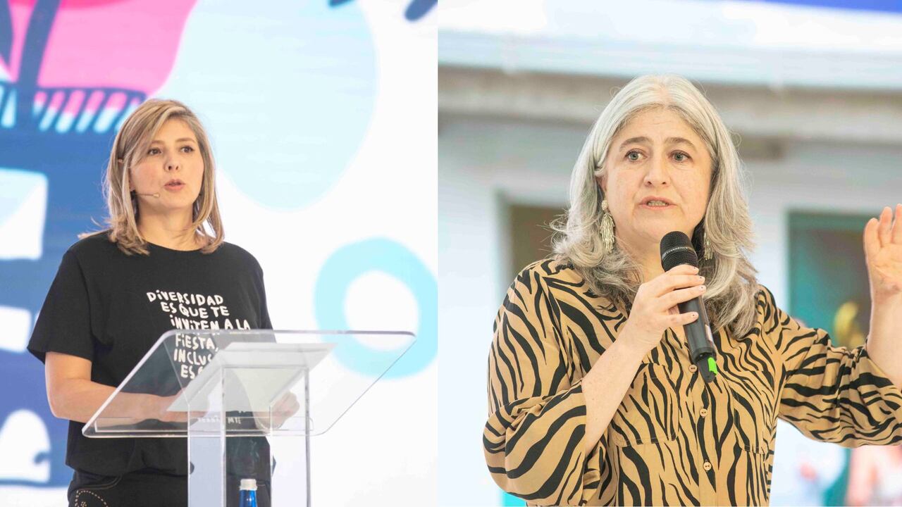 Adriana Guillén, presidenta de Asocajas y Catalina Velasco, ministra de Vivienda.