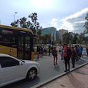 Bloqueos en Bogotá sobre la calle 26