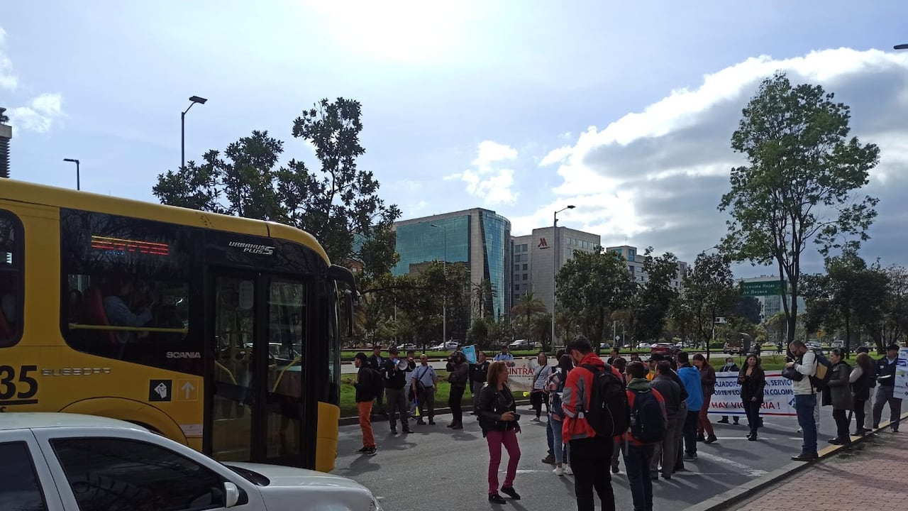 Bloqueos en Bogotá sobre la calle 26.
