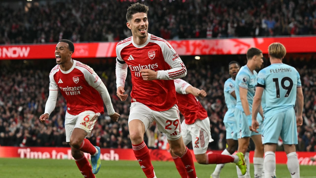 Kai Havertz celebrando su gol en el partido entre Arsenal vs. Burnley.