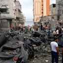 Secuelas de los ataques israelíes en Gaza.