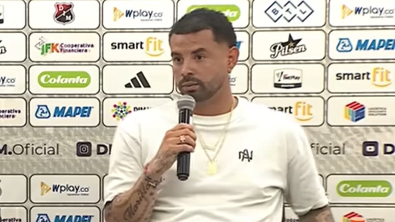 Edwin Cardona en rueda de prensa tras el Medellín vs. Nacional por cuadrangulares.