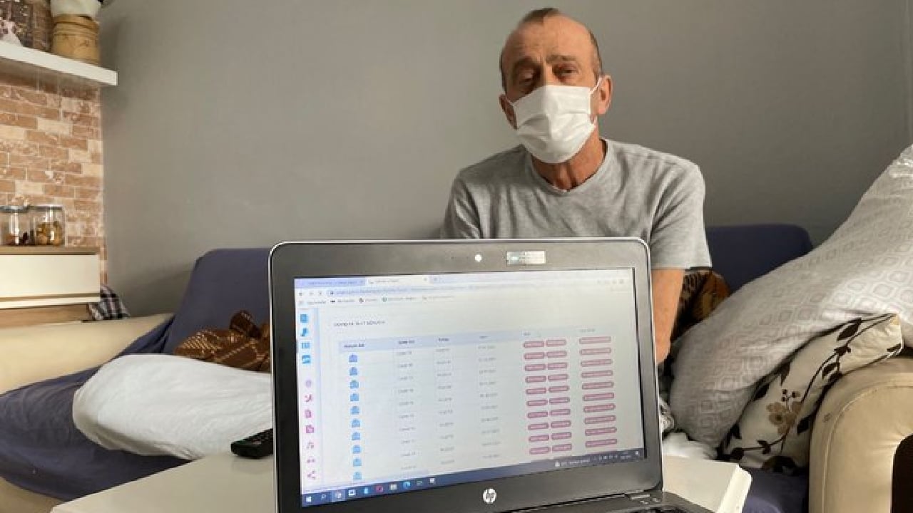 Hombre en cuarentena