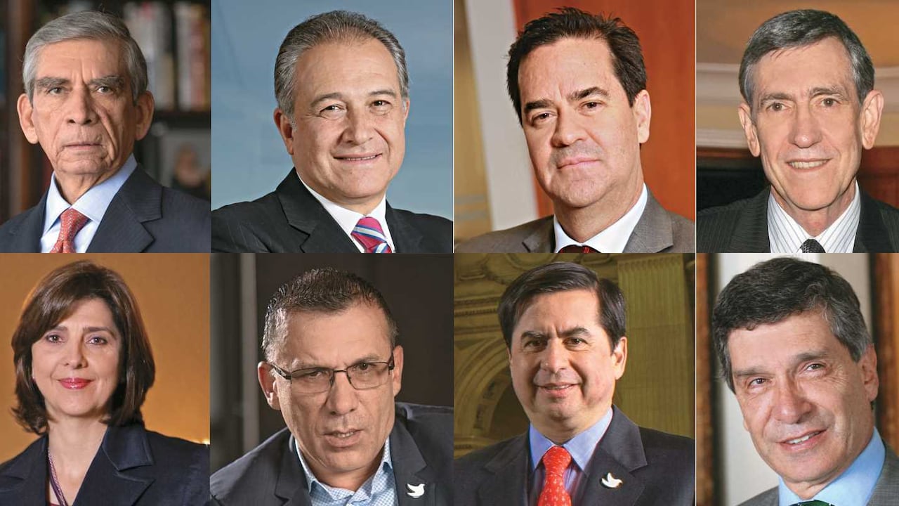 General (r) Jorge Enrique Mora, General (r) Óscar Naranjo, Frank Pearl, Gonzalo Restrepo López, María Ángela Holguín, Roy Barreras, Juan Fernando Cristo, Rafael Pardo.
