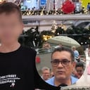Luis Murillo, padre del menor, dando primeras declaraciones después del traslado del menor.