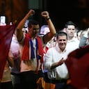 Santiago Peña agradeció a quienes votaron por él en las presidenciales. (AP Photo/Jorge Saenz)