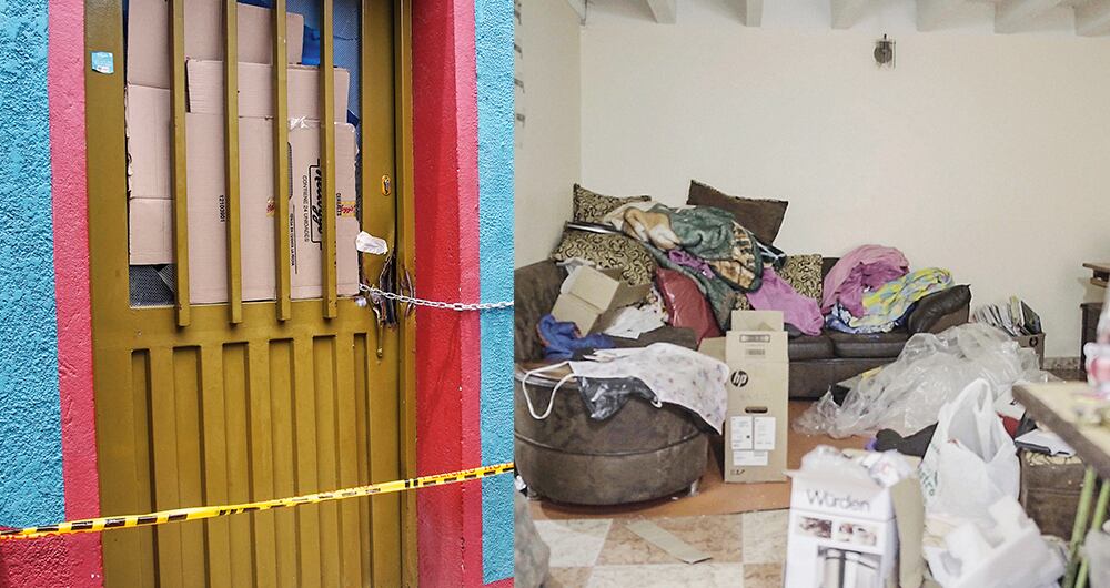 Esta es la entrada de la casa de la familia Núñez González. Los bomberos rompieron la puerta. En el sofá de la sala encontraron el cuerpo de Johana. El cadáver de Nelson estaba colgado de un lazo.