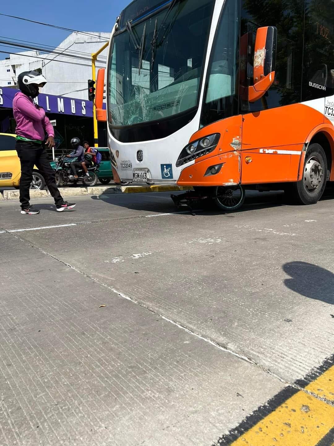 Accidente Transcaribe en Cartagena