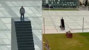 Las autoridades acordonaron los alrededores de la plaza Pilsudski.