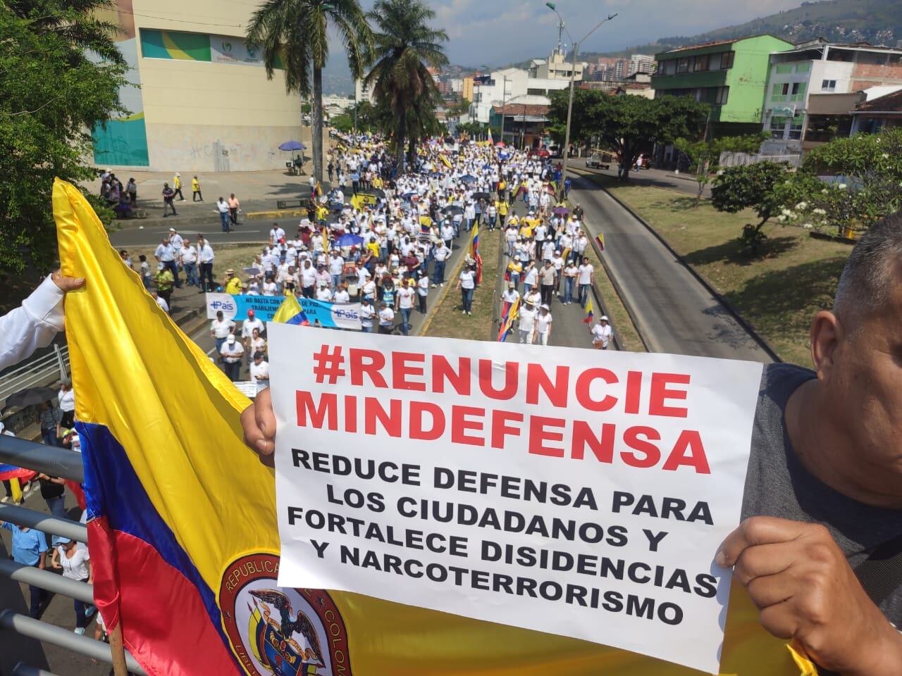 Marcha de la oposición o "marcha de la mayoría" contra el gobierno Petro en Cali