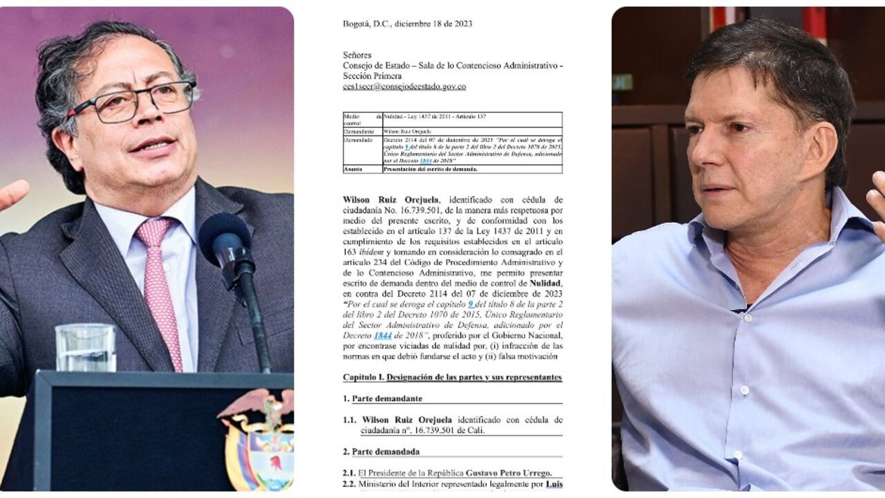 Gustavo Petro, Wilson Ruiz y la demanda ante el Consejo de Estado.