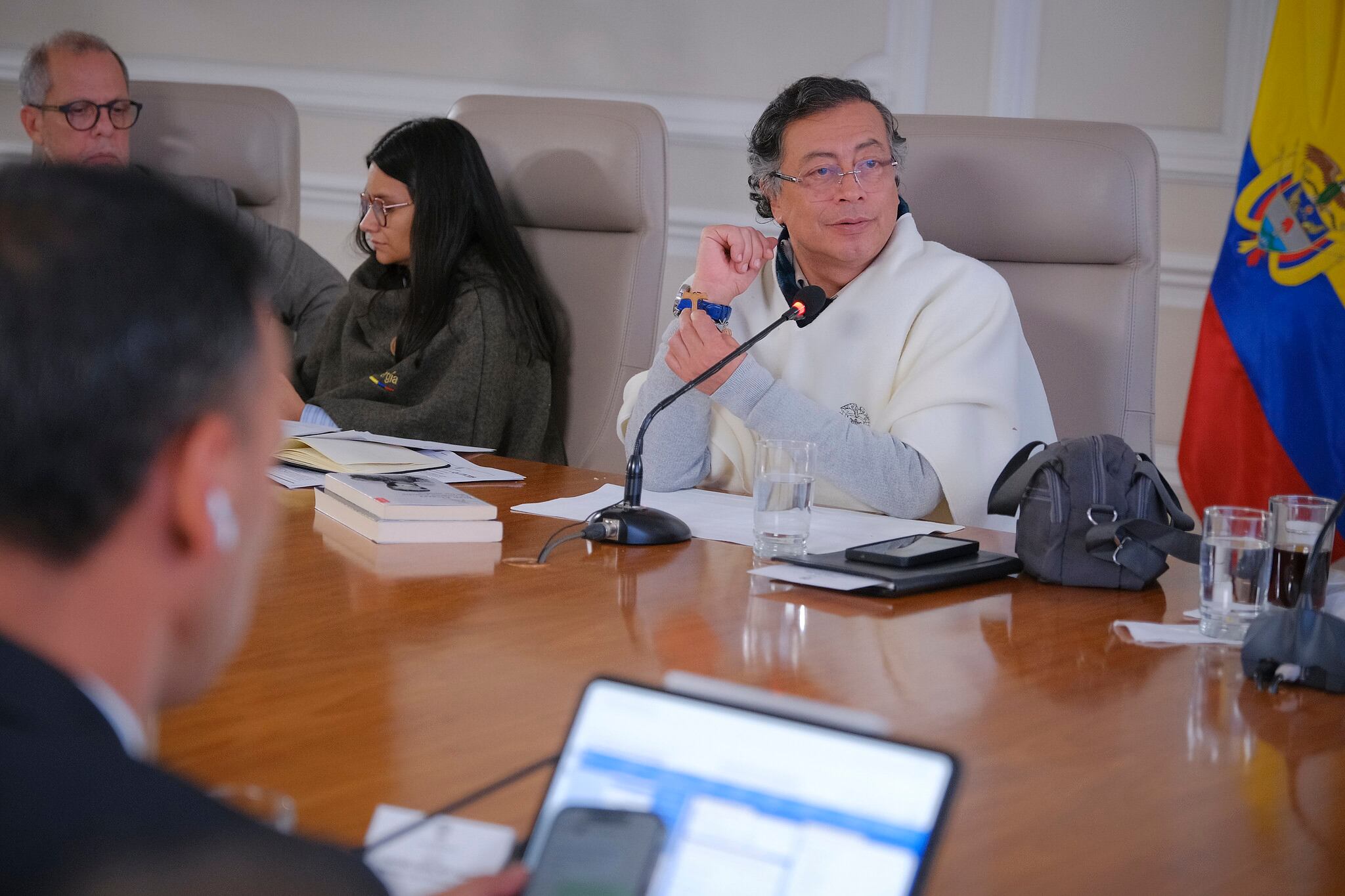 El presidente, Gustavo Petro, en el consejo de ministros del 24 de junio, en Bogotá